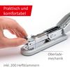 Novus B 2 Stapler (25 Sheets, Metal Stapler with Plastic Top, Including 200 Staples), grey