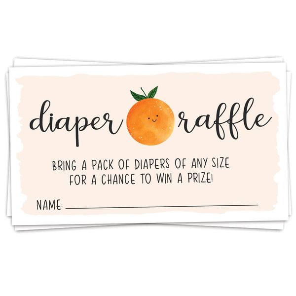 50 Little Cutie Diaper Raffle Tickets for Baby Shower - Invitation Inserts - Gender Neutral