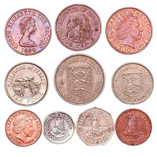 Jersey 10 Mixed Coins | Shilling | New Penny | Penny | Pence | New Pence | Since 1957