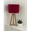 Raspberry Pink Velvet Mirror Gold Drum Lampshade