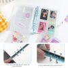 Bncxdc A5 Binder, 2 Pack, Clear Waterproof PVC, 6-Ring, Refillable Notebook Binder, Snap Button Closure, Pink, Blue, 23.7x17cm
