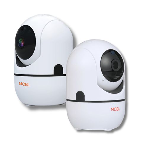 MobiCam HDX Wi-Fi Pan & Tilt Smart Nursery, Elderly & Home Monitoring Camera, 1080p HD Indoor Security Night Vision IP Camera, Motion Detection, Two-Way Audio, Cloud & SD Card Storage - (2-Pack)