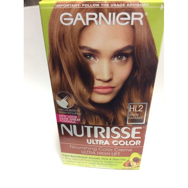 Garnier Nutrisse Ultra Color Nourishing Color Hair color, #HL2 WARM CARAMEL NEW