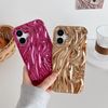 Caseative for iPhone 16 Case,Pleated Water Ripple Chrome Wave Pattern Soft Phone Case (Purple)