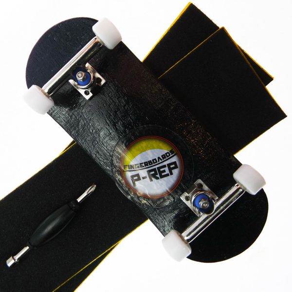 P-REP V2 PRO Performance Complete Wooden Fingerboard with Urethane Wheels - Black 32mm