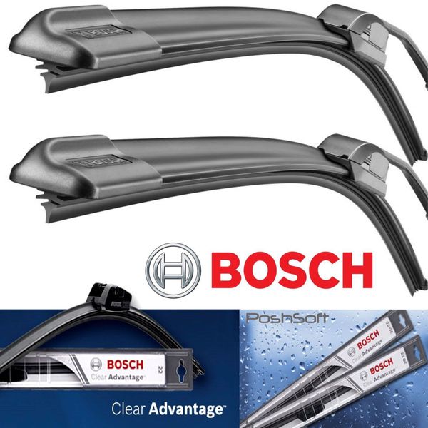 2 Bosch BEAM Wiper Blades Size 24" & 19" - "Clear Advantage" Front Left & Right