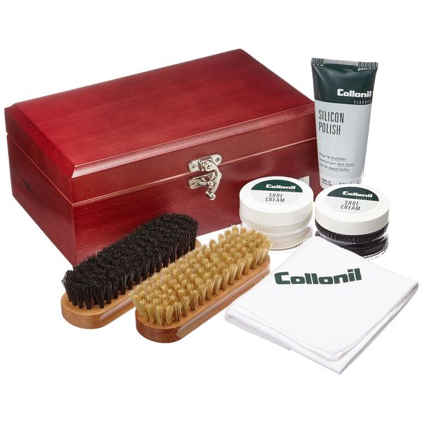 Coronil CN044002 Men's Shoe Care Kit, Wooden Box Set, 3.5 x 9.0 x 5.4 inches (8.8 x 22.8 x 13.8 cm), Mahogany