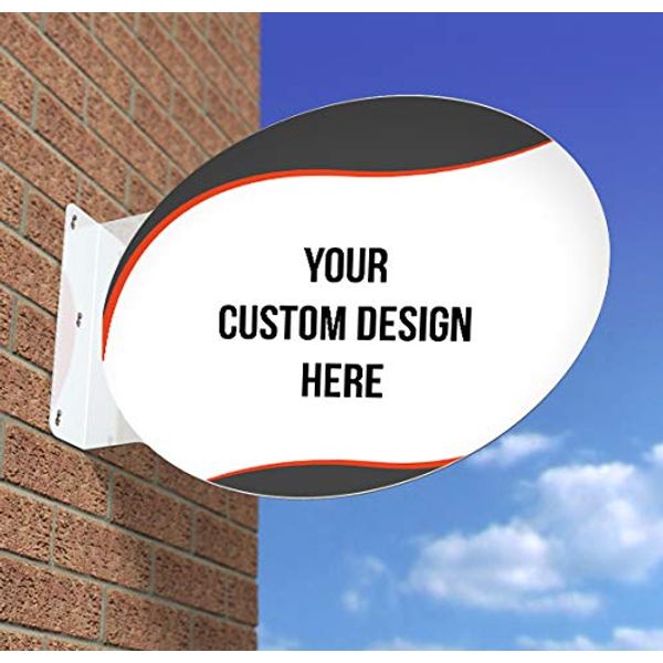Oval Custom Personalised Protruding Wall Mounted Flange Sign | Hardware Only