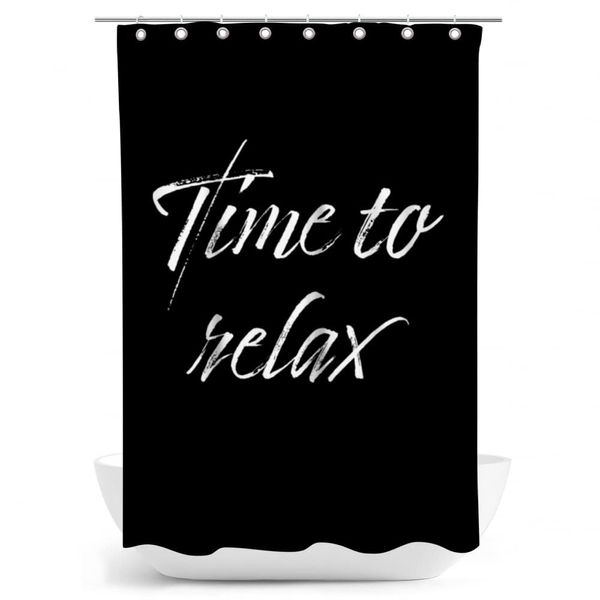 fotobar.de Time to Relax Shower Curtain Black