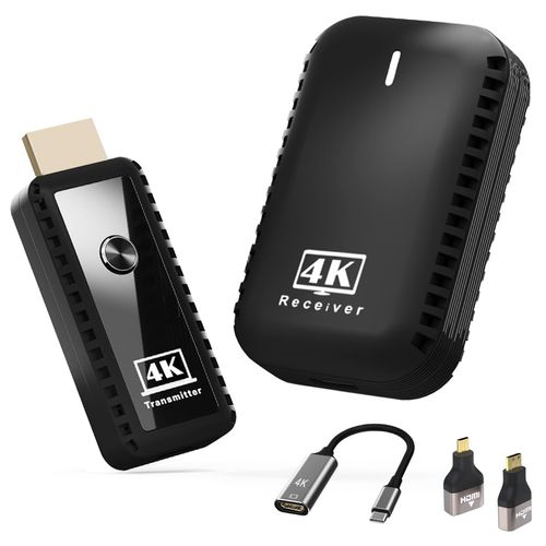 SUNMEG Wireless HDMI Transmitter and Receiver 4K Decode 1080P Output Plug & Play 2.4G/5G Wireless HDMI Extender Kit Portable for Streaming Video and Audio to Monitor from Laptop/PC/Projector