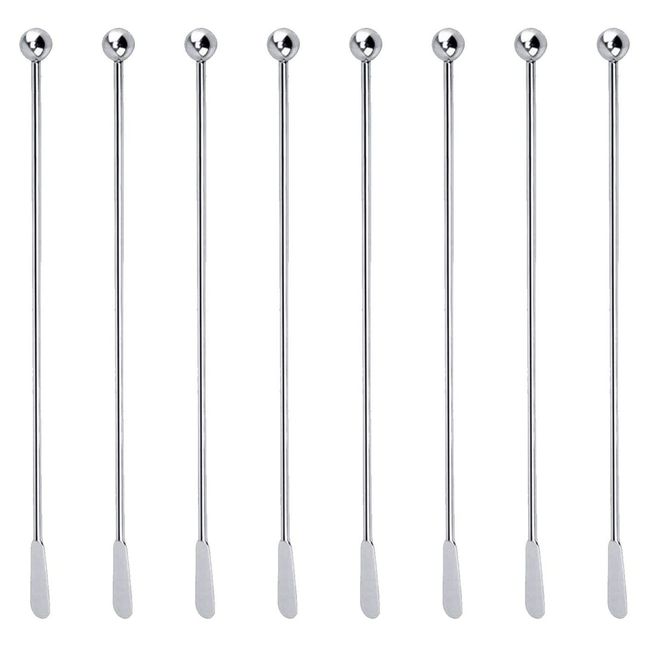 Edelstahl Cocktailstäbchen, Cocktail Stirrers, Swizzle Sticks, 8 Stück Rührstäbchen, Premium Edelstahl Cocktail GeträNke GeträNk RüHr Stab, Wiederverwendbare RüHr StäBchen für die Bar