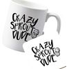 Flox Creative Ceramic Mug and Coaster Set Crazy Sprout Dude Left Handed