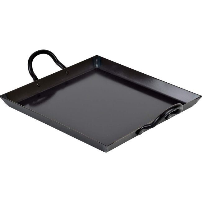 Wahei Freiz AMB-2082 Compact Iron Plate, 9.4 x 9.4 inches (24 x 24 cm), Black, Square, Easy to Use for Camping and Home, Yakiniku, Okonomiyaki, Made in Japan