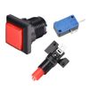 uxcell Game Push Button 34x34 Square 12V LED Illuminated Push Button Switch with Micro Switch for Arcade Video Games Red 2pcs