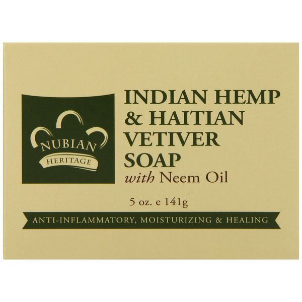 NUBIAN HERITAGE BAR SOAP,INDIAN HEMP, 5 OZ(Single pack)