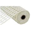 Poly Burlap Check Deco Mesh, 10" x 10 Yards (Cream)