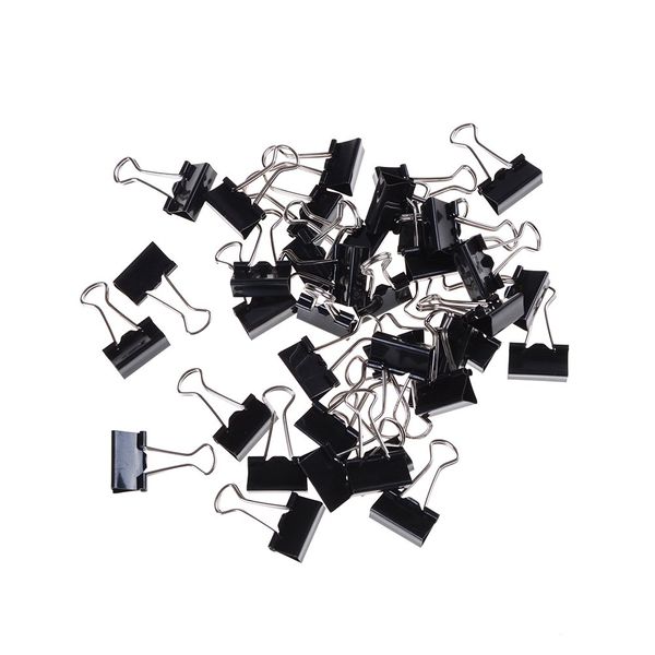 80 Pcs Office Mini Metal Paper Binder Clips Foldback Clips 19mm Black