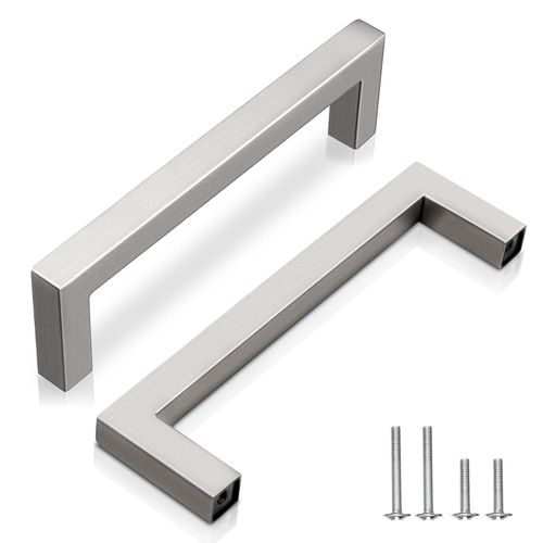 EZRENOVA 5" (128mm) Hole Centers Brushed Nickel Stainless Steel Cabinet Pulls 15 Pack - Handles for Kitchen Cabinets, Bathroom Drawers & Dressers