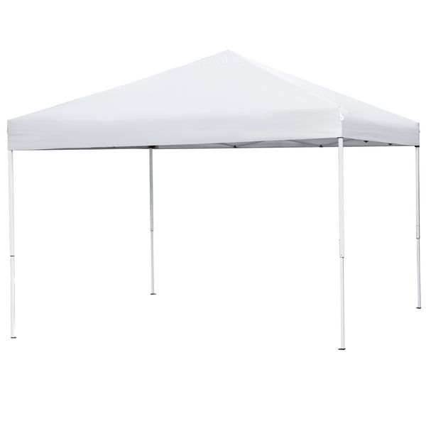 10 x 10 FT Pop Up Foldable Waterproof Canopy Tent Adjustable Height w/ Bag White