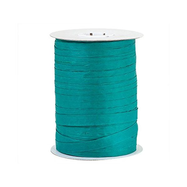 Paper Raffia Ribbon 1/4" -- 100 Yards Roll 100% Natural Fibers Choose Color (Teal)