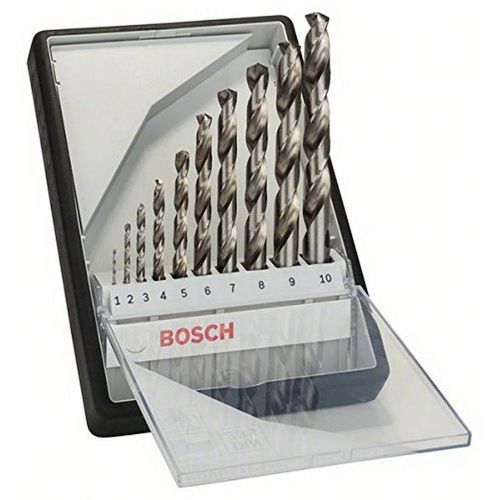 Bosch Professional 10-piece Robust Line metal drill bit set HSS-G 135° DIN 338 (for metal, Ø1 -10 mm, Accessory Drill Driver)