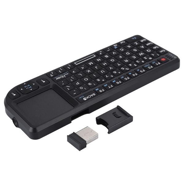 Socobeta Slim Wireless Keyboard Ultra Mini Touchpad Rechargeable Backlit Keyboard with Infrared Indicator, Keyboard Slot, Powerful 2.4ghz Wireless Connection