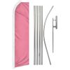 Solid Color Pink Advertising Swooper Feather Flutter Flag Pole Kit Pink Flag