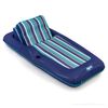 Aqua Premium Convertible Pool Float  Lounge – Extra Large – Heavy Duty, Inflatable Pool Floats for Adults with Cupholder – Navy/Green/White Stripe