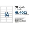 Clear Transparent Lazer/Ink Jet Self Adhesive Labels MACO 700 Labels 50 Sheets