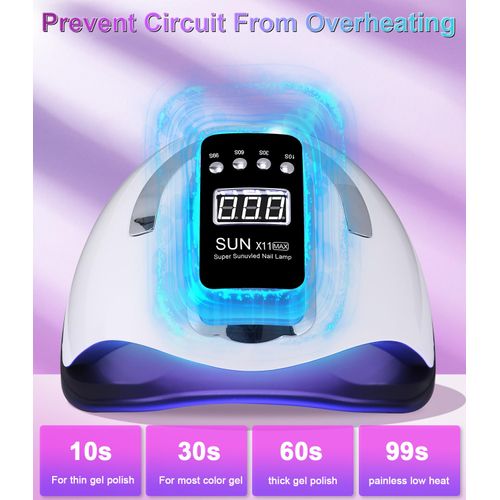 JOFLVA Lampada UV LED Unghie, 280W Professionale Semipermanente Curare Rapidamente Pedicure Fornetto Unghie per Tutti i Smalti, Automatico Sensore e Schermo 4 Timer per Manicure a Casa e in Salone