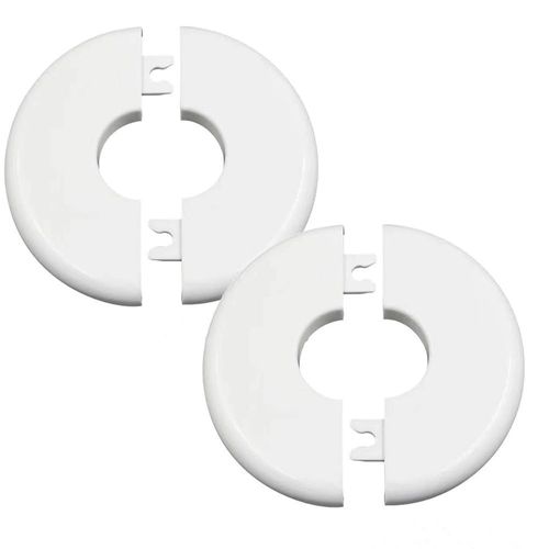 2 pcs Wall Split Flange Self-Adhesive tape Round Escutcheon Various pipes Plate Cover for Water Pipe Faucet Decoration Accessories (75in/3.0)