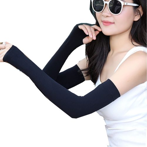 [Perforated Net] Arm Cover, Bicycle, Cycling, Golf, Marathon, Heatstroke Prevention, UV Protection, Cold Feeling, 2 Piece Set, Finger Type, UV Protection, Sunscreen, Sweat Absorbent, Quick Drying, Black