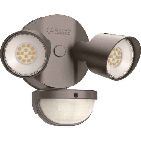 Lithonia Lighting HGX LED 2RH 40K 120 MO DDB M2 HomeGuard Security Flood Lights, 4000 Lumens, 2-Light, Photocell Sensor and Motion Detection, Dark Bronze