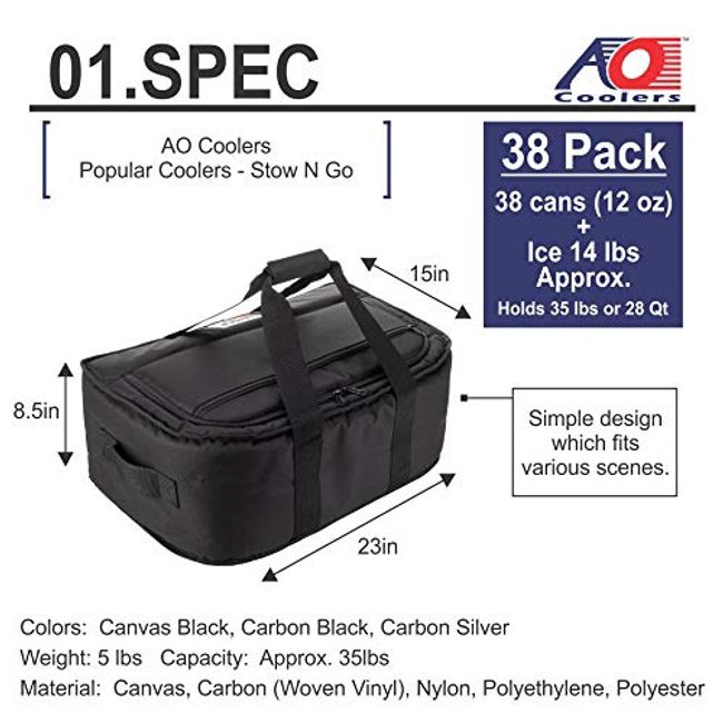 AO Coolers 12 Pack Black Carbon SeriesCooler