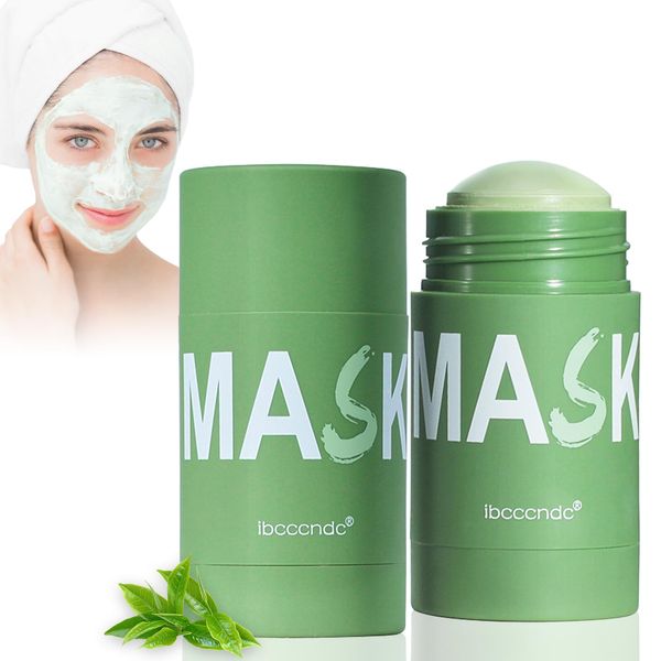 Green Mask Stick, Green Tea Mask Stick, Blackhead Remover with Green Tea Extract, Green Mask Stick Original, für alle Hauttypen, Feuchtigkeitsspendendes(2Stücke)