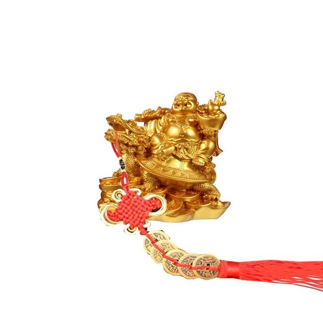 Hotei-san Figurine, Seven Lucky Gods, Object, Interior, Feng Shui Figurine, Buddha Statue, Maitreya Bodhisattva, Money-fortune, Fortune, Good Luck Up, Feng Shui Goods, Amulet, Thank You, New Year, Gift (Small (Gold))