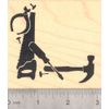Father's Day Carpenter Tool Silhouette Corner Frame Rubber Stamp