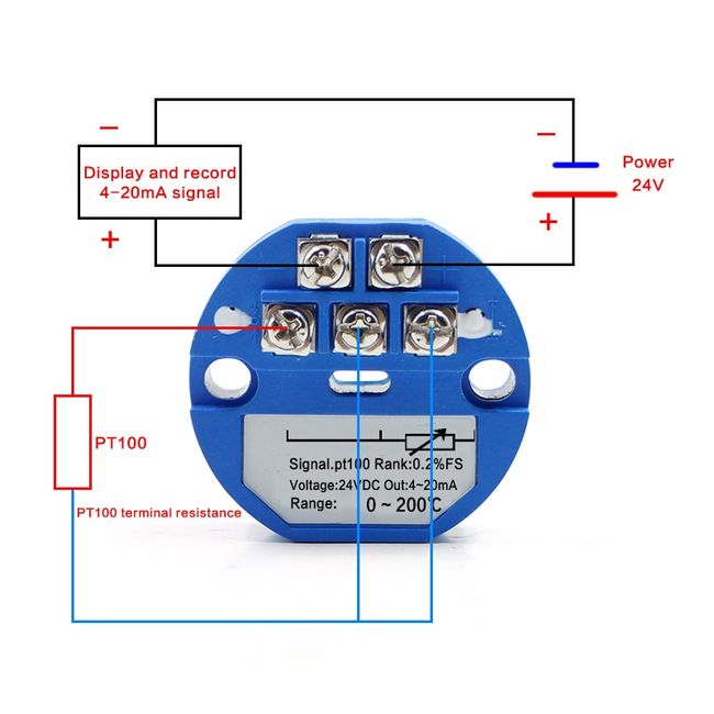 3 Pcs Plastic PT100 Temperature Sensor Transmitter 0-100C Output 0-10V DC