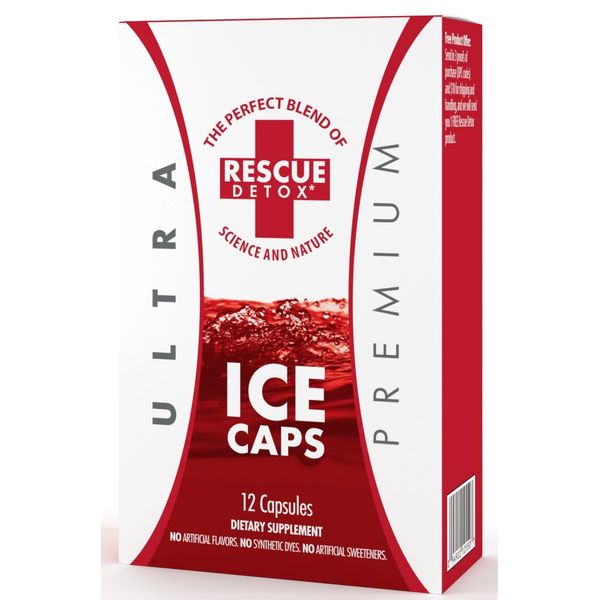 Rescue Detox - ICE CAPS - 12ct | Concentrated Cleansing Capsules - Works in 90 Minutes Up To 5 Hours