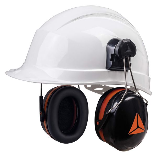 Delta Plus Magny Helmet 2 Black SNR 30 Hard Hat Clip On Ear Defenders Hearing Protector