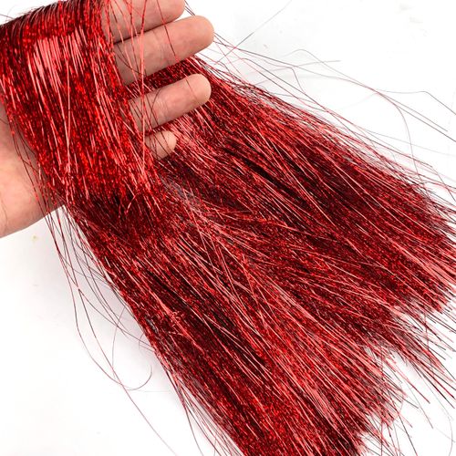 Heyiwell 2000 Strands Tinsel Icicles for Christmas Tree, Xmas,Birthday Party Wedding Decorations 18" Inch,Iridescent Red
