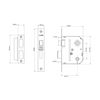 UNION UNNYESSLCH25 Mortice Sashlocks-3 Lever, Chrome