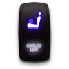 Cooled SEAT - Blue/White - Laser Etched Toggle Switch 20A 12V - Vertical Rocker Switch 5-Pin DPST
