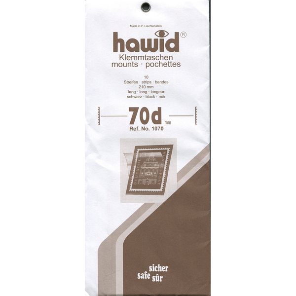 Hawid Stamp Mounts - 210 x 70mm - Black (10 Pack) - Kid