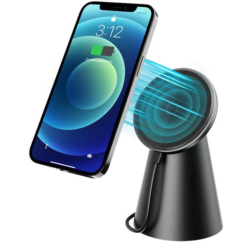 Wireless Charger Stand 15 W Inductive Charging Station Fast Wireless Charger Magnetic Induction Charger Mobile Phone Stand Compatible with i-Series Phone 14/14 Plus/14 Pro/14 Pro Max/13/13 Pro/12