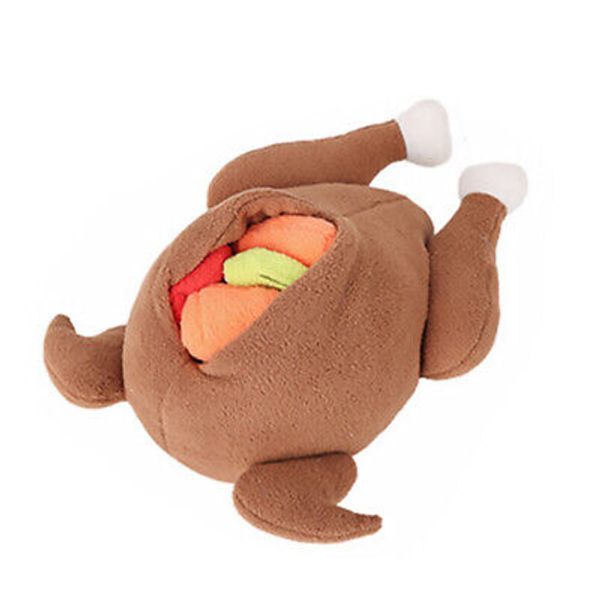 Turkey Stuffed Animal Pet Plush Toys Dog Food Hidden Coffee Color