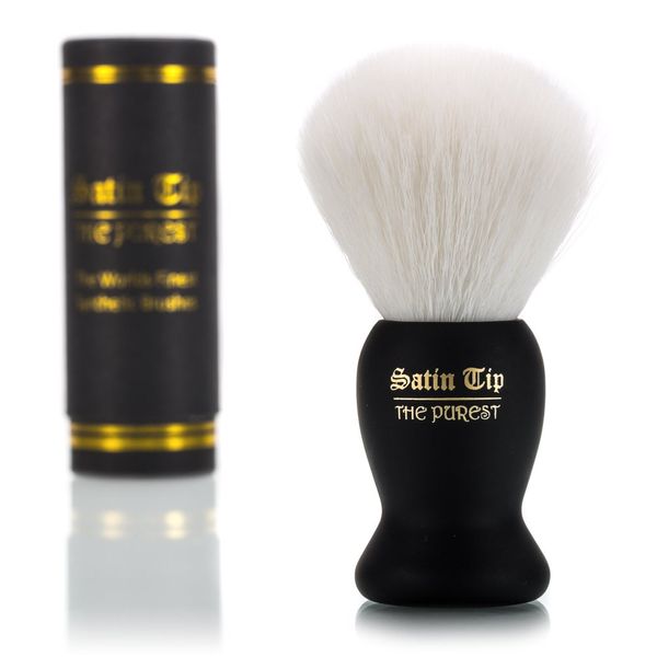 Satin Tip – The Purest, Shave Brush (Synthetic, White, Soft Touch, Case)