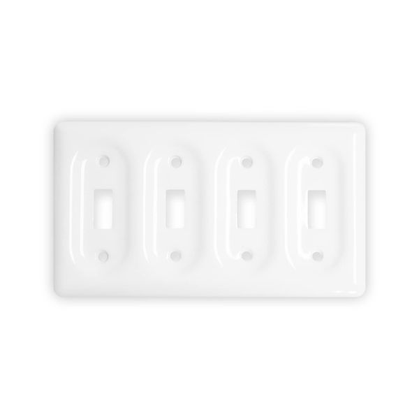 XVQ Ceramic Switch Plates Outlet Covers Switch Plate Cover White(Quad Toggle)