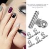 Nail Clips, 5pcs Stainless Steel Silver C Curve Nail Extension Clips, Multi-functional Nail Art Accessories for Polygel Finger Nail Extension
