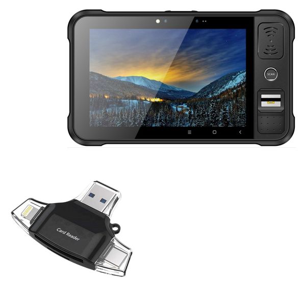 BoxWave Smart Gadget Compatible with Chainway P80 Optical Fingerprint Tablet (Android 9) - AllReader SD Card Reader, microSD Card Reader SD Compact USB - Jet Black